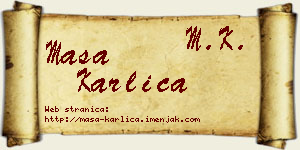 Maša Karlica vizit kartica